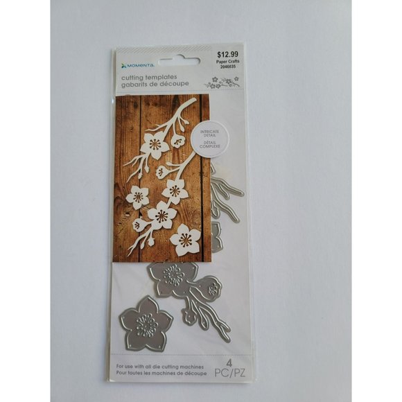 Momenta Die Metal Dies Flowers On Branch Intricate Cut 4 pcs - Picture 2 of 3